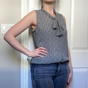 Ann Taylor Loft Pussy Bow Sleeveless Blouse